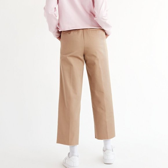 Aritzia TNA The Skater Pant Tan Wide Leg Raw Hem Pant Size 4 - Picture 2 of 11